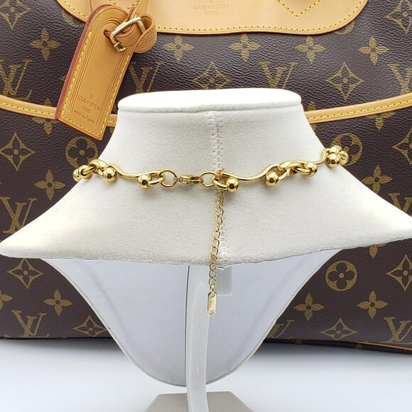 Authentic Louis Vuitton Padlock w/Unbranded Stainless Steel Gold Plated Chain - Picture 4 of 9